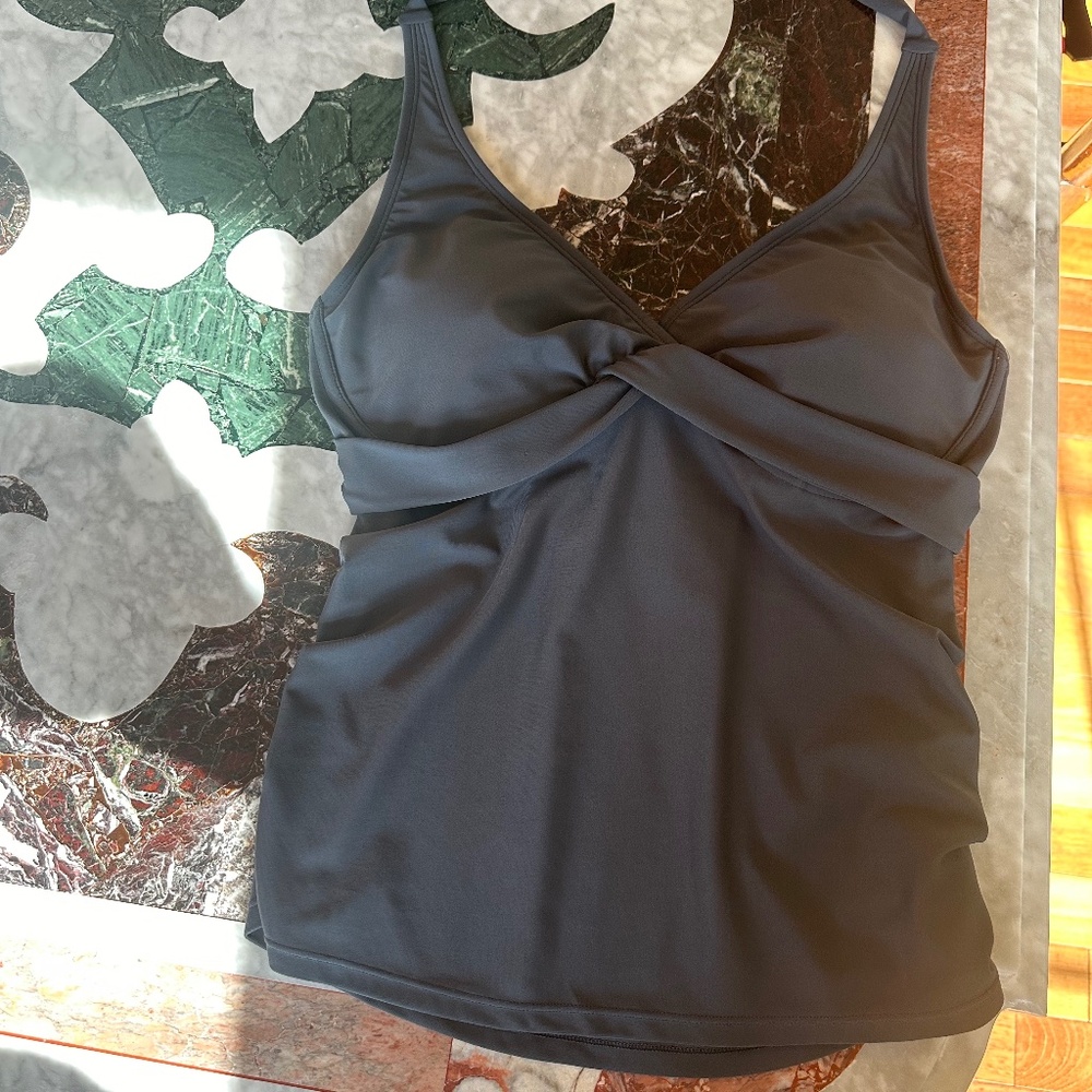 Athleta Tankini 34D/DD Charcoal